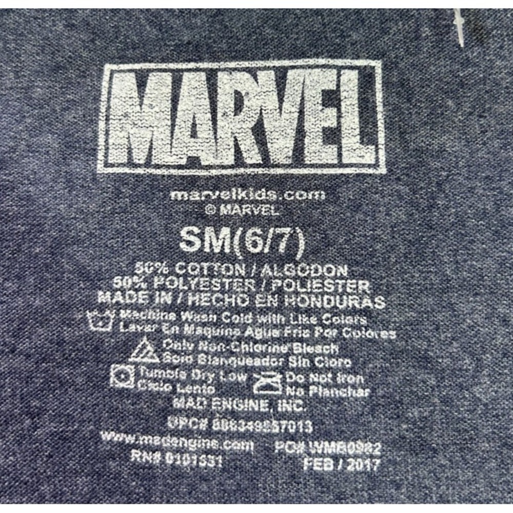 NWT  Gray Glow in the‎ Dark, short sleeve,  Marvel Spider Man 2 T-Shirt, SM 6/7 - Picture 2 of 3
